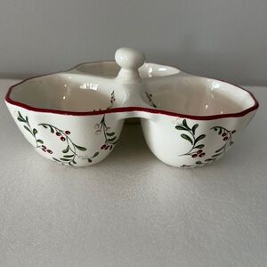 Better Homes & Gardens Heritage Collection Mistletoe 3 Part Condiment Dip Server